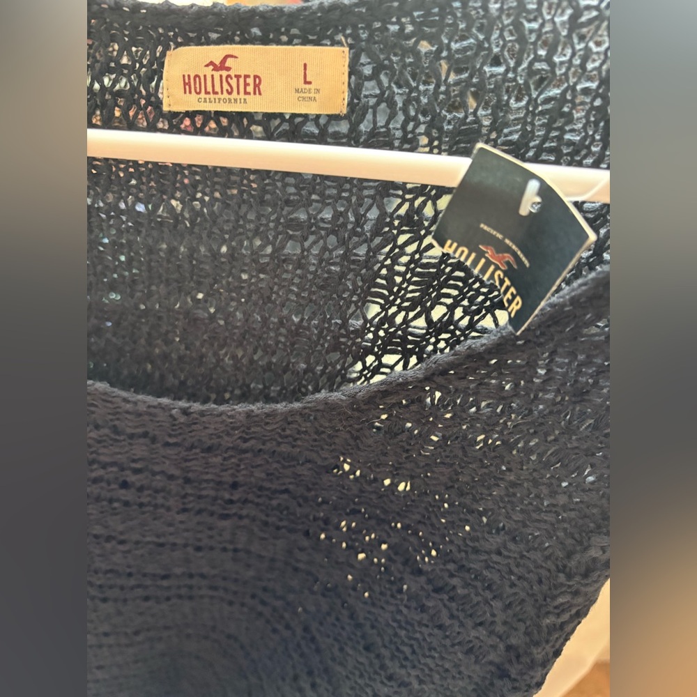 Hollister sheer navy sweater - NWT